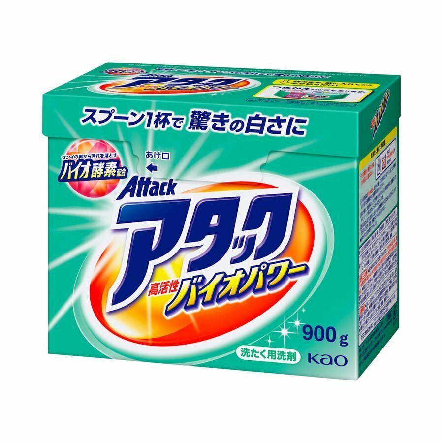 Стиральный порошок KAO Attack Bio с энзимами и био ферментами  900 г