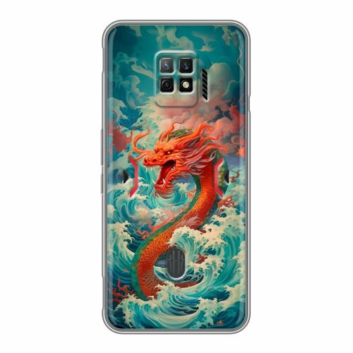 Дизайнерский силиконовый чехол для ЗТЕ Нубиа Ред Мэджик 7С Про / ZTE Nubia Red Magic 7S Pro Японский дракон