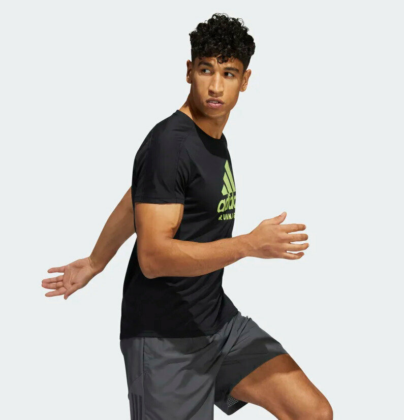 Футболка adidas, размер INT L, black — фото 1