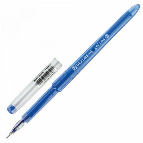 Ручка гелевая BRAUBERG DIAMOND, синяя, 1 шт, игольчатый узел 0,5 мм, линия письма 0,25 мм, 143378.