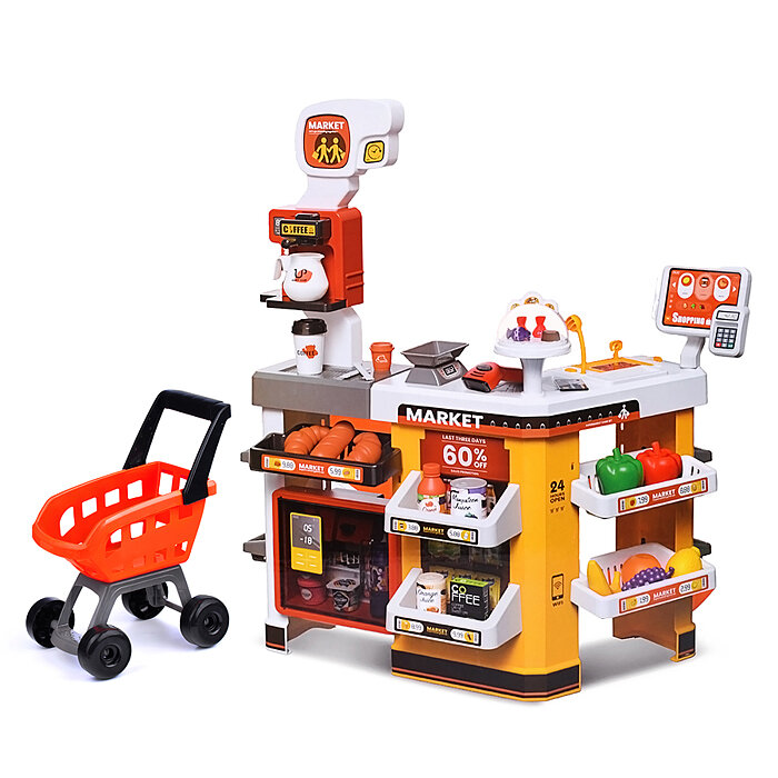 Игровой набор супермаркет 668-129 "Играем с мамой" (65 предметов) в коробке