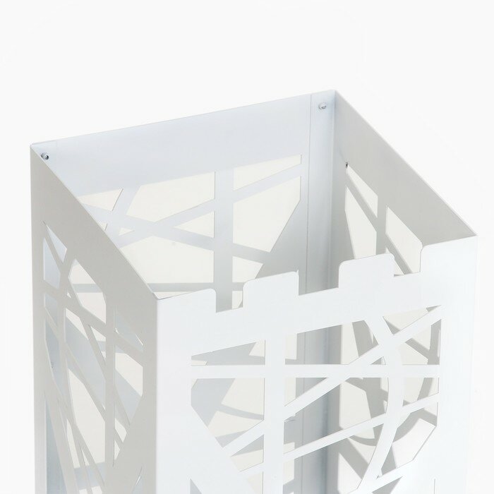 Изображение Подставка для зонта Абстракция, металл, белая, 56x24x24 см
