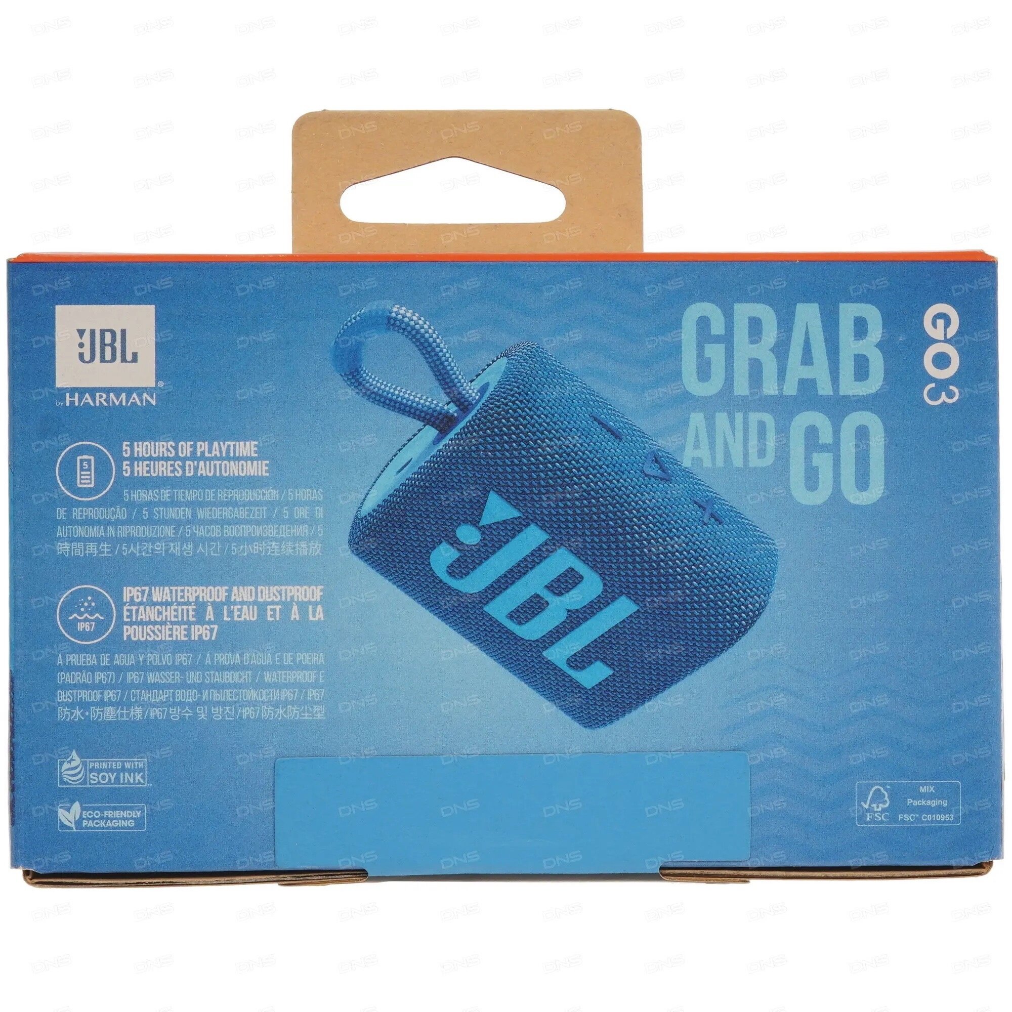 Портативная акустика JBL Go3 Eco Blue - фото №4