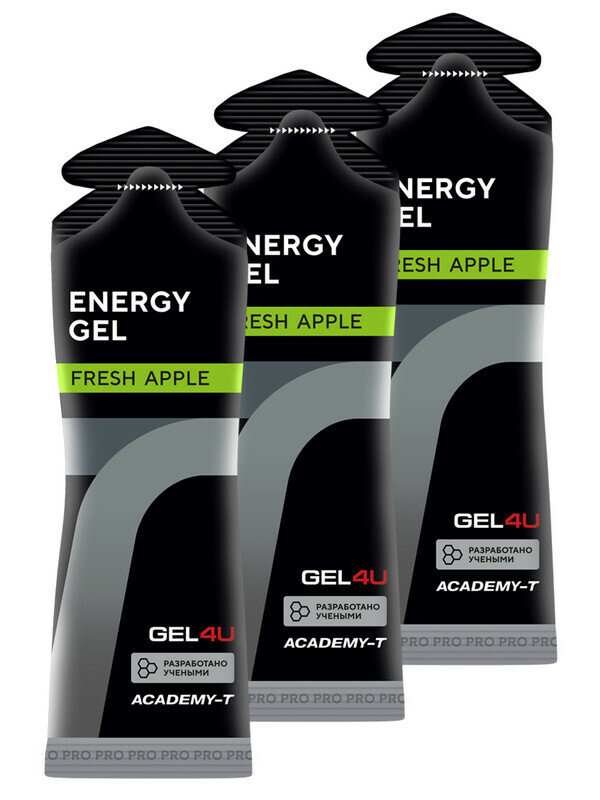 GEL4U, Energy Gel, 3х60мл (Яблоко)