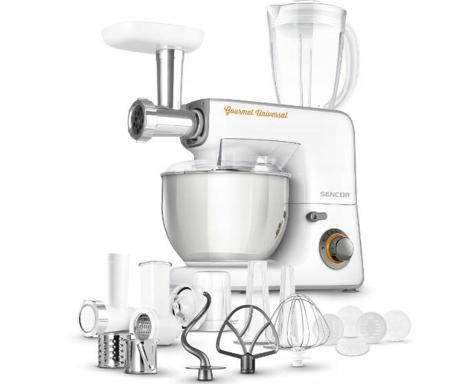 Планетарный кухонный комбайн Sencor Stand Mixer STM 3700WH 1000 Вт, белый