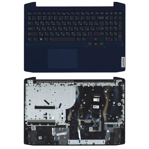 верхняя часть корпуса топкейс lenovo ideapad gaming 3 15arh05 15imh05 ap1vt00100 fa1vt0001x0 черная Клавиатура для ноутбука Lenovo Ideapad Gaming 3-15ARH05 топкейс синий