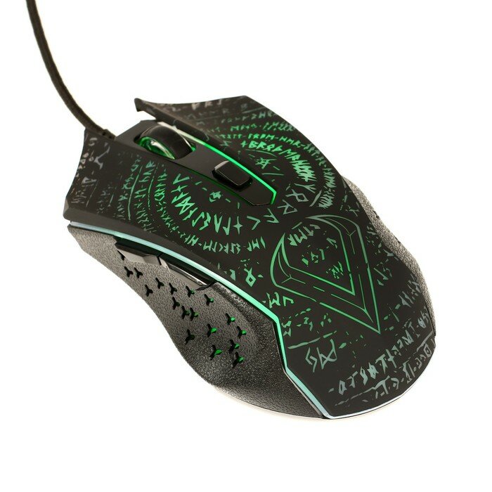 Мышь Qumo Valhalla M35, игровая, проводная, 6 кнопок, подсветка, 3200 dpi, USB, чёрная (комплект из 2 шт)