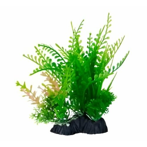 Homefish Растение для аквариума пластиковое Риччия, с грузом, 14 см