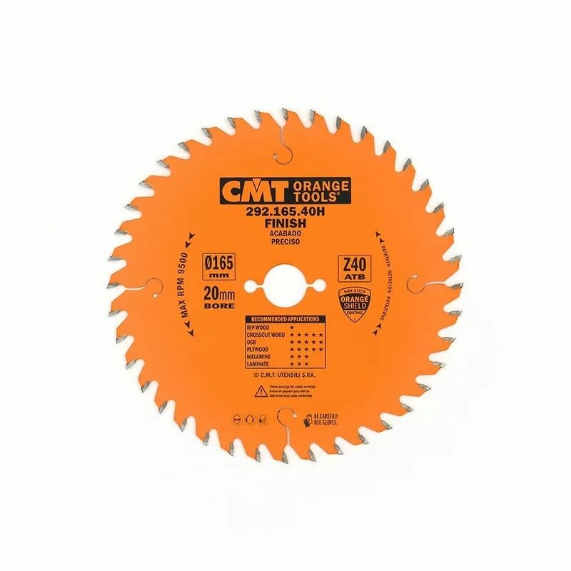 фото Диск пильный чистый рез СМТ Италия 165x20x2,2/1,6 10 15 ATB Z40 CMT 292.165.40H