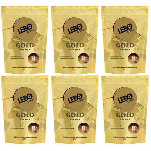 Lebo Кофе растворимый Gold, сублимированный, 100 г, 6 шт