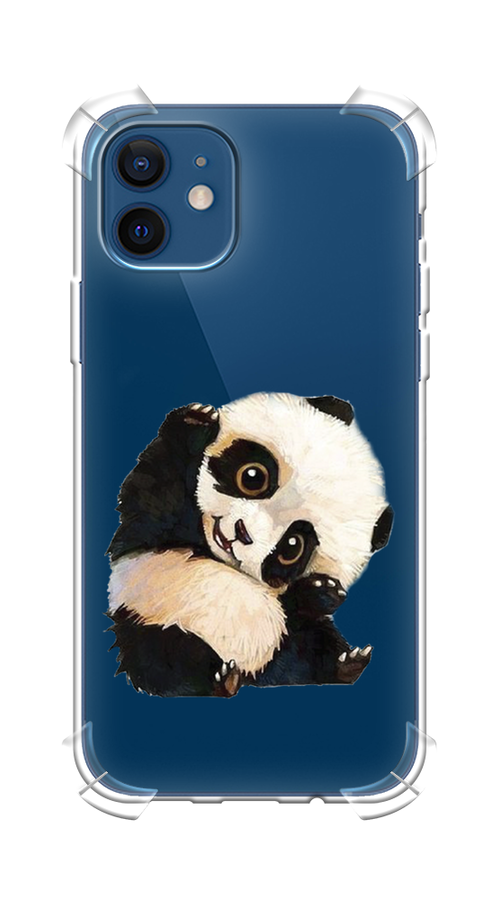 Противоударный силиконовый чехол на Apple iPhone 12 mini / Айфон 12 Мини с рисунком Большеглазая панда