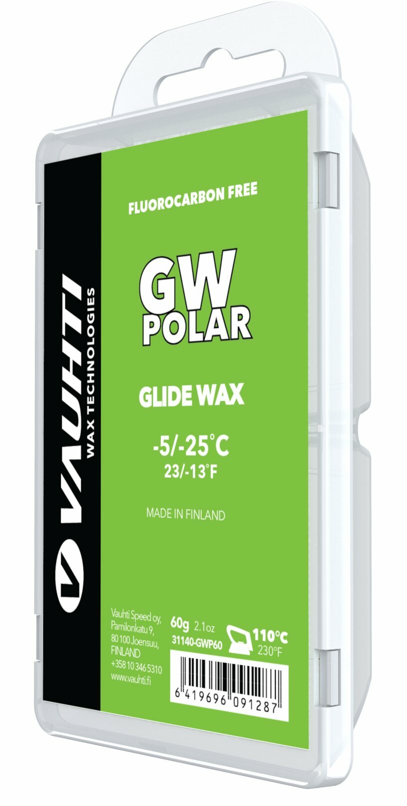 Лыжная мазь скольжения VAUHTI GW POLAR (-5 C-25C) 60 грамм для лыж и сноубордов EV325-GWP60