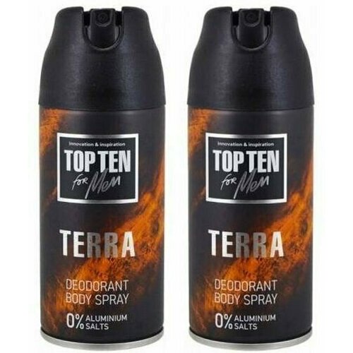 TOP TEN for Men, Дезодорант-спрей R Тегга, 150 мл, 2 шт top ten for men дезодорант спрей r active для нормальной кожи 150 мл 2 шт