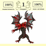 Игрушка фигурка двухглавый дракон красный - изображение
