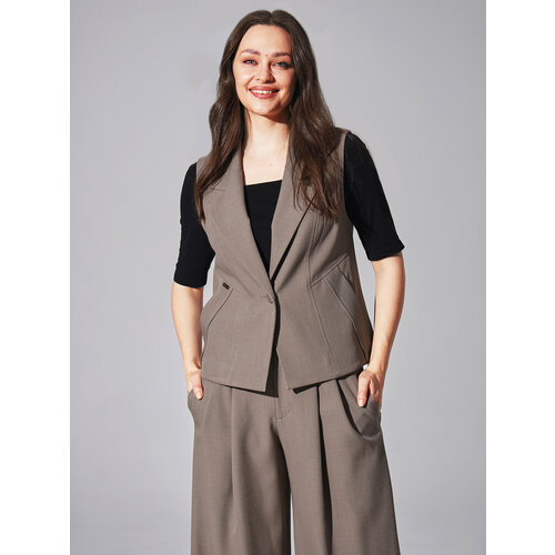 фото Жилет d'imma fashion studio, размер 46, бежевый