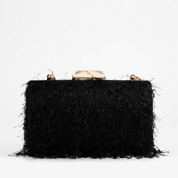 фото Сумка-клатч на фермуаре, цвет чёрный