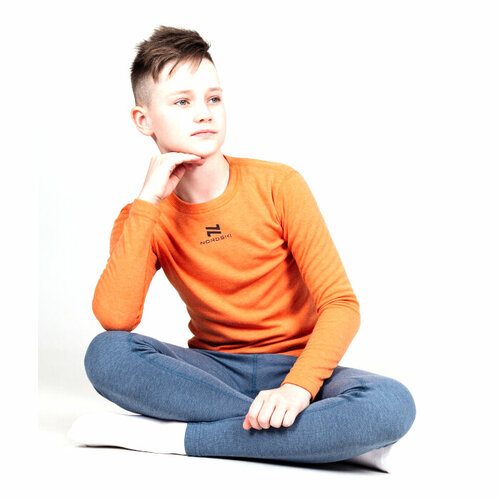 фото Комплект термобелья nordski, размер 36/146, оранжевый, зеленый