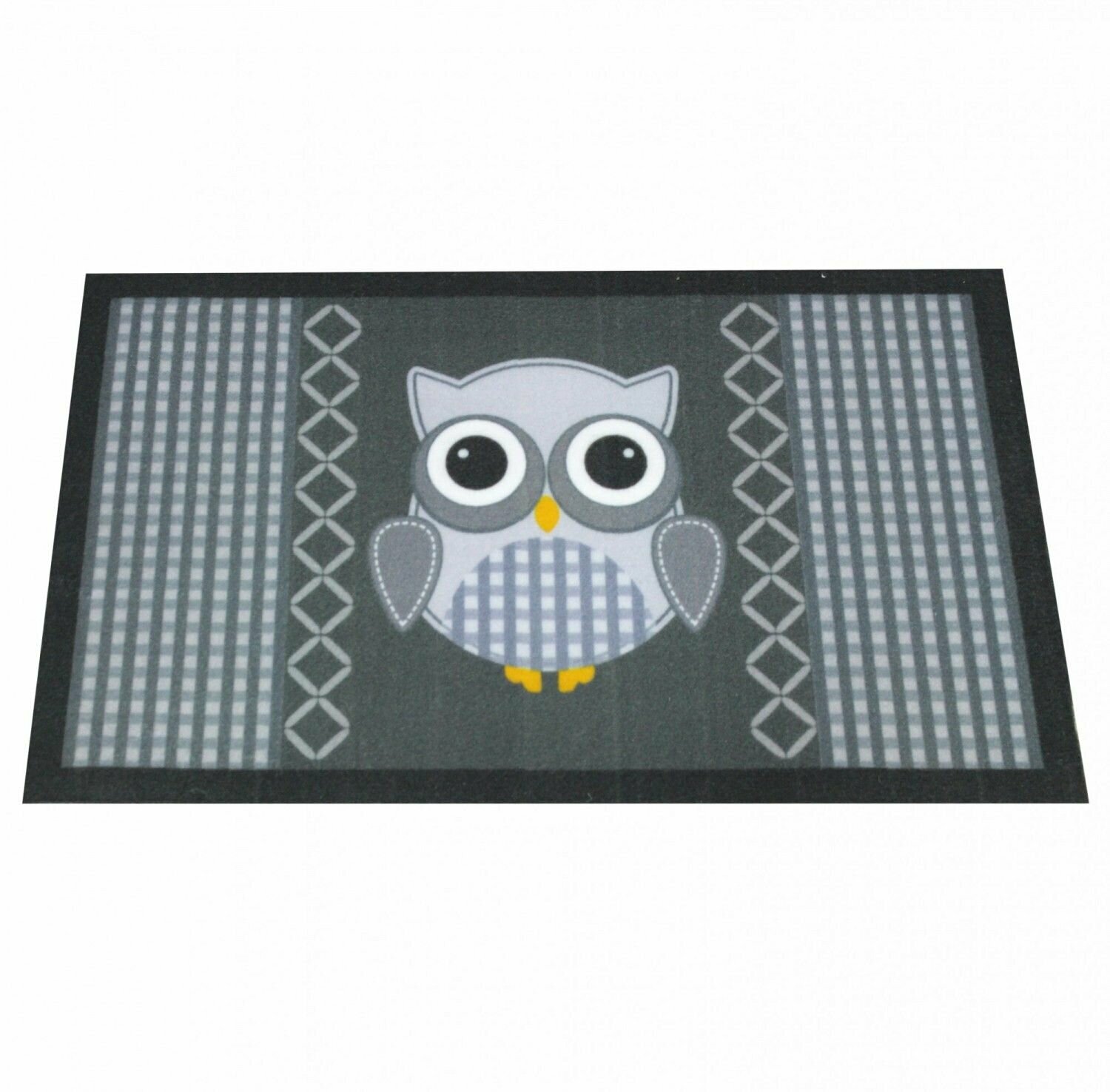 Коврик придверный Велюр  Сова серая  45 75см