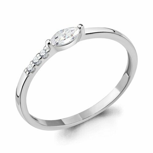 фото Кольцо aquamarine, серебро, 925 проба, фианит, серебряный