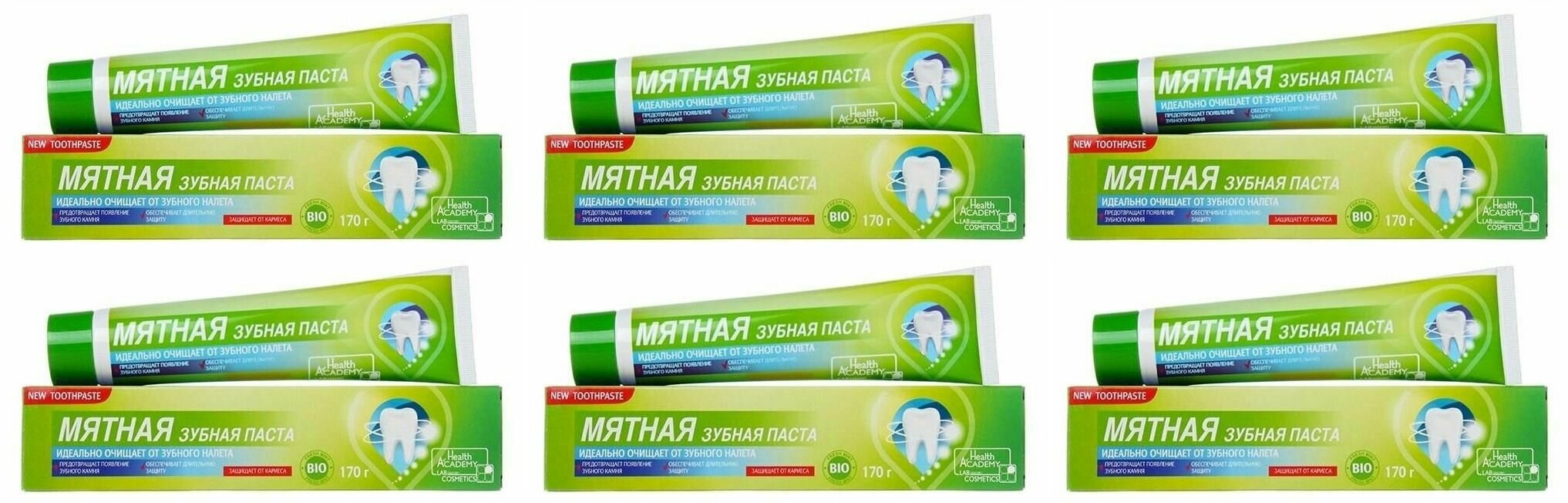 FAMILY COSMETICS Зубная паста мятная 170г , 6 шт