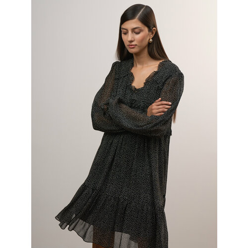 фото Платье calista, размер 46, черный, белый