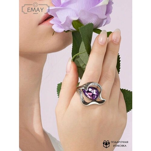 Кольцо Emay, фианит, искусственный камень, размер 19.25