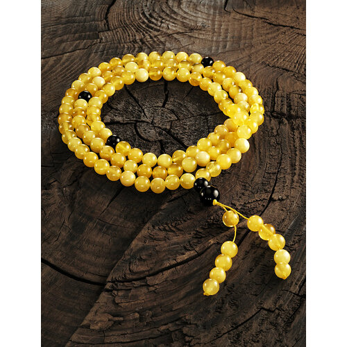 фото Браслет-нить, янтарь, 10 шт., размер 68 см, размер one size, диаметр 6.5 см, бежевый amberhandmade