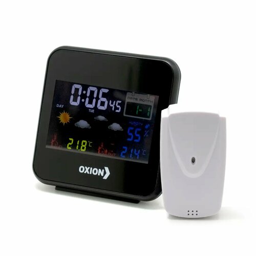 Часы-метеостанция Oxion OTM622 с беспроводным датчиком цвет черный 625100₽