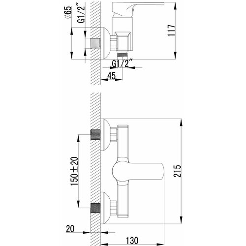 Смеситель Lemark Plus Grace LM1503C для душа