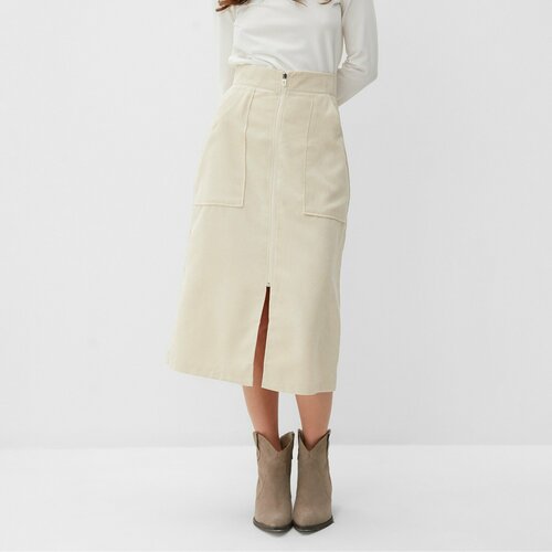 Юбка Minaku, размер 48, белый, бежевый юбка minaku размер 48 серый