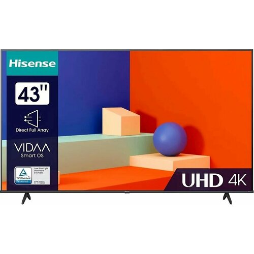 43 Телевизор Hisense 43A6K, DLED, 4K Ultra HD, черный, смарт ТВ, VIDAA 65 телевизор hisense 65a85h oled 4k ultra hd черный смарт тв vidaa