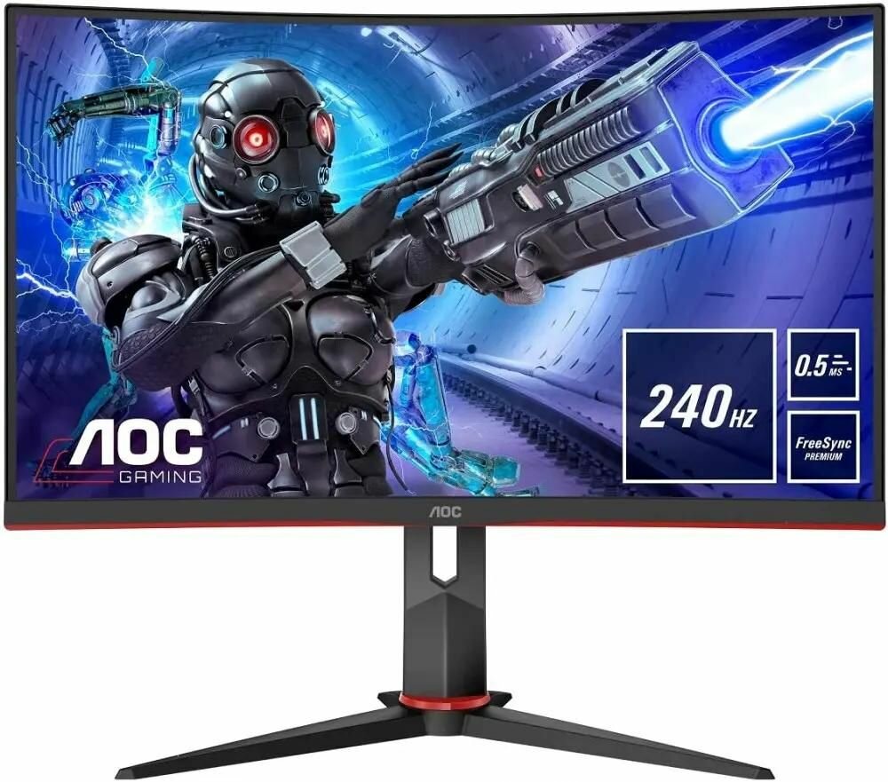 Монитор AOC Gaming C27G2ZE 27", черный/красный и черный