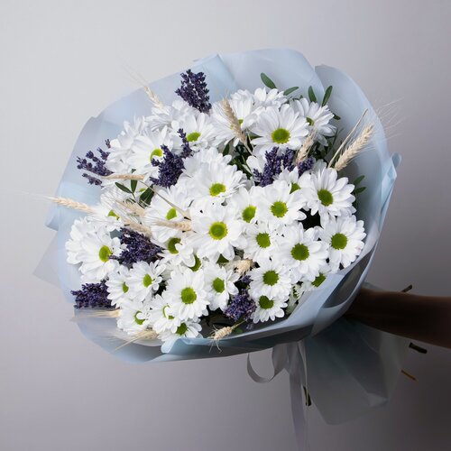 Изображение товара Букет цветов Пшеничная коса М в коробке и аквабоксе от "Простоцветы"