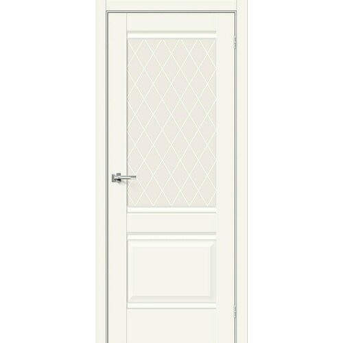 Дверь Прима-3 / Цвет Alaska / Стекло White Сrystal / Двери Браво