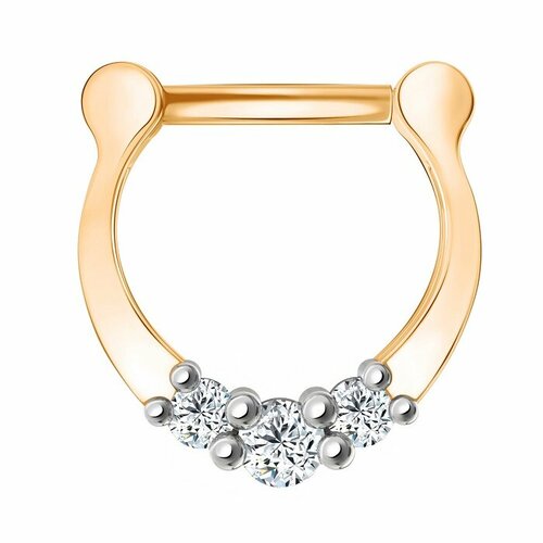 Пирсинг SANIS, красное золото, 585 проба, фианит, средний вес 0.92 гр.