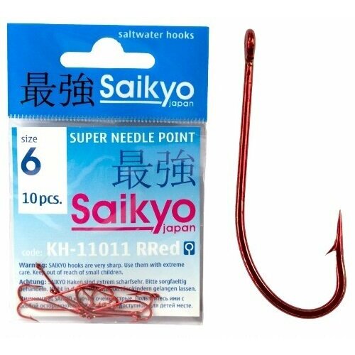 фото Крючки saikyo kh-11011 o'shaughnessy red №10 ( 1 упк. по 10шт.)