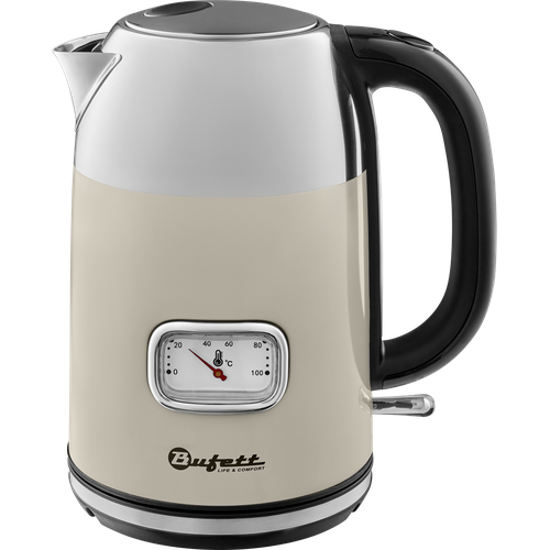 Чайник электрический 17 л с корпусом из нержавеющей стали с датчиком температуры бежевый BUFETT 640290 312200₽