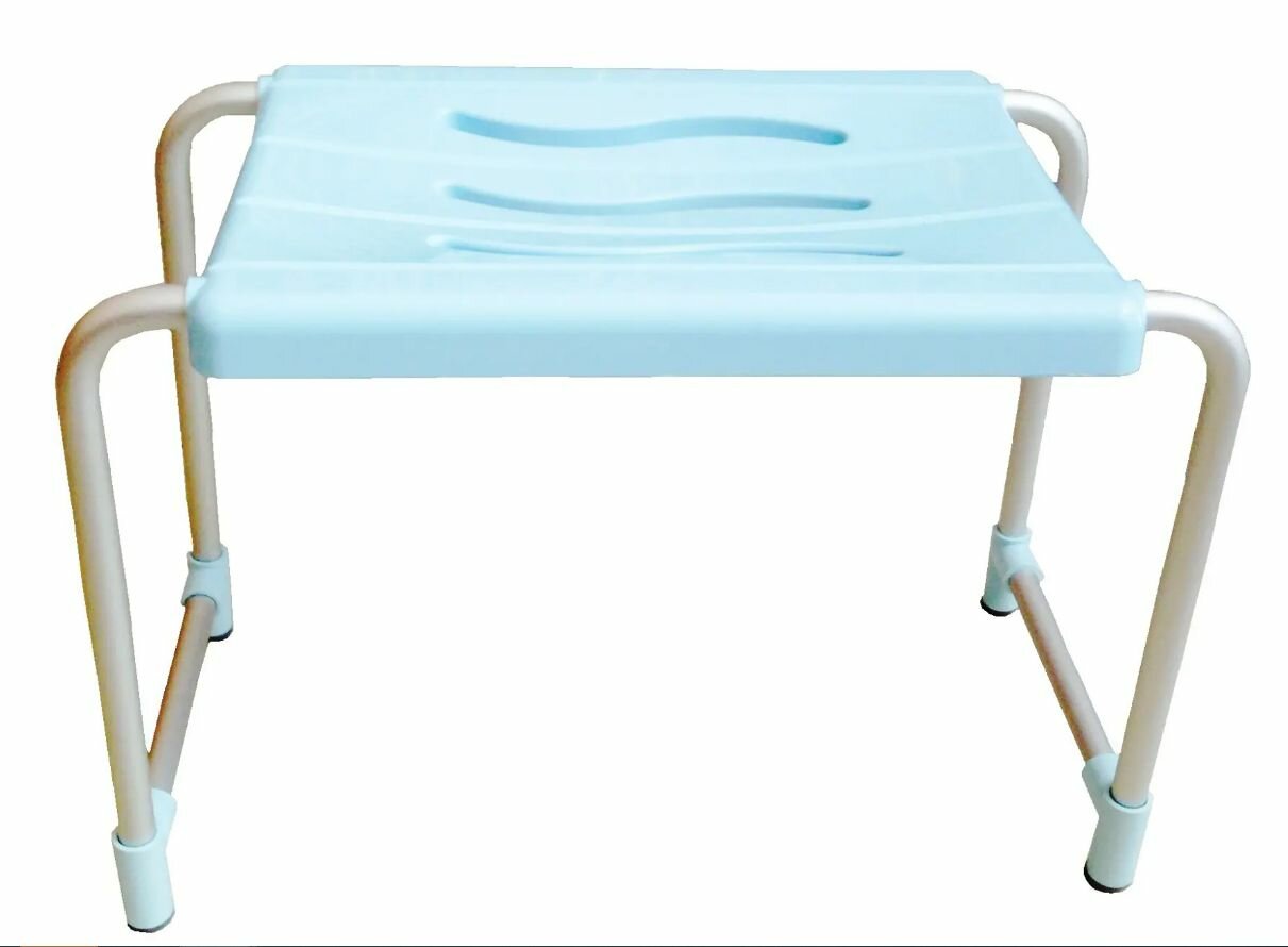 Стульчик Primanova M-KV02-02 для ванной, цвет голубой, размеры 36х26х32 см, максимальная нагрузка до 120 кг
