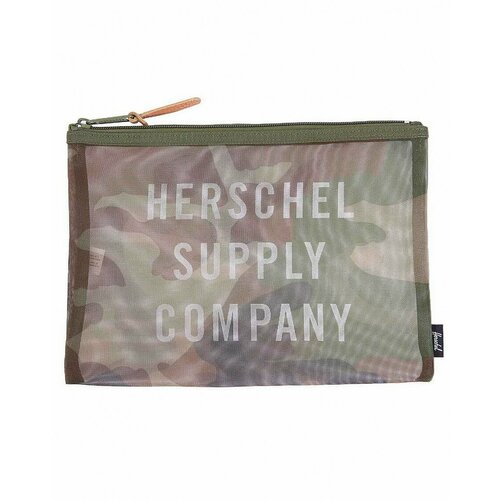 клатч herschel network extra large ranch black Сумка клатч Herschel, фактура тиснение, хаки, коричневый