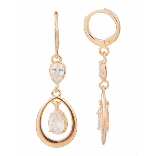 Серьги Lotus Jewelry, хрусталь, бесцветный