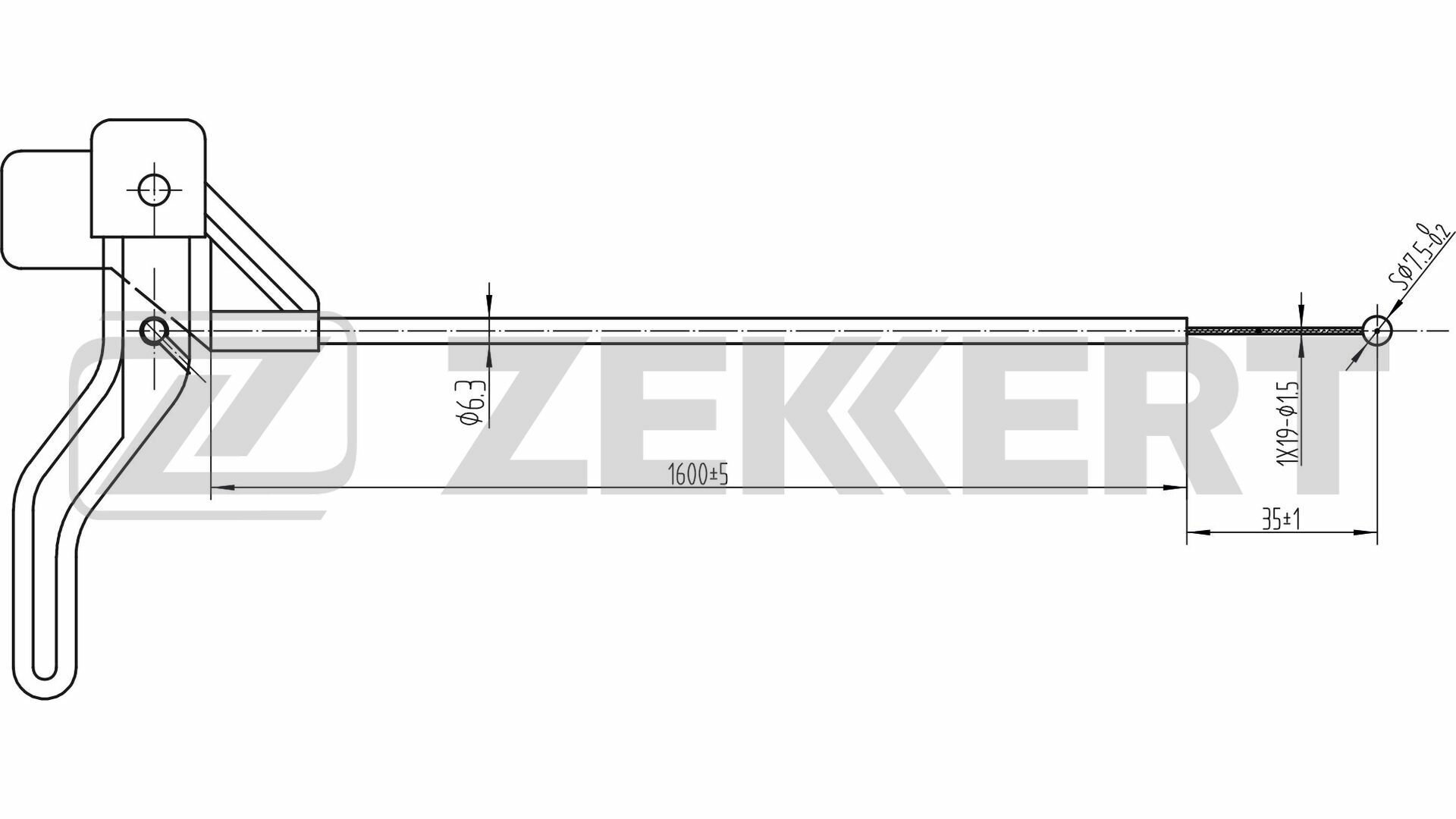 ZEKKERT BZ-1081 Трос капота Daewoo Nexia (N100) 95- Cielo 95-