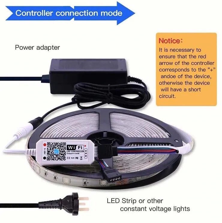 Умный WIFI контроллер RGB для светодиодных лент (RGB ,4pin, 3 цвета в одном чипе)