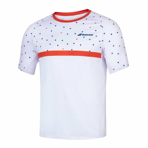 Футболка спортивная Babolat, размер 10-12, оранжевый, белый футболка uniqlo u crew neck short sleeved белый