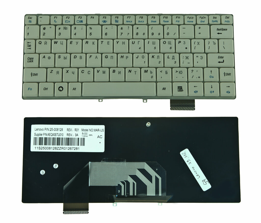 Клавиатура Lenovo S9 S10 белая P/N: 25-008151 25008151 AEQA1ST7011 25-007975