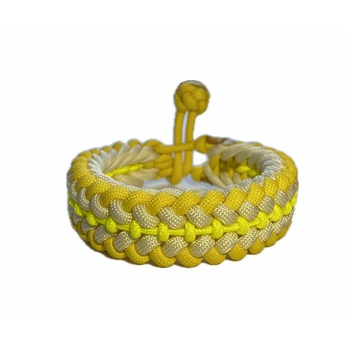 фото Славянский оберег, плетеный браслет "пушистик дракоша", 1 шт., размер 17 см, размер one size, диаметр 7 см, белый, желтый sunny street