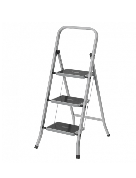 фото Стремянка Сибртех Стремянка стальная Сибртех, 3 ступени, с полимерным покрытием 97868, 3 ст.