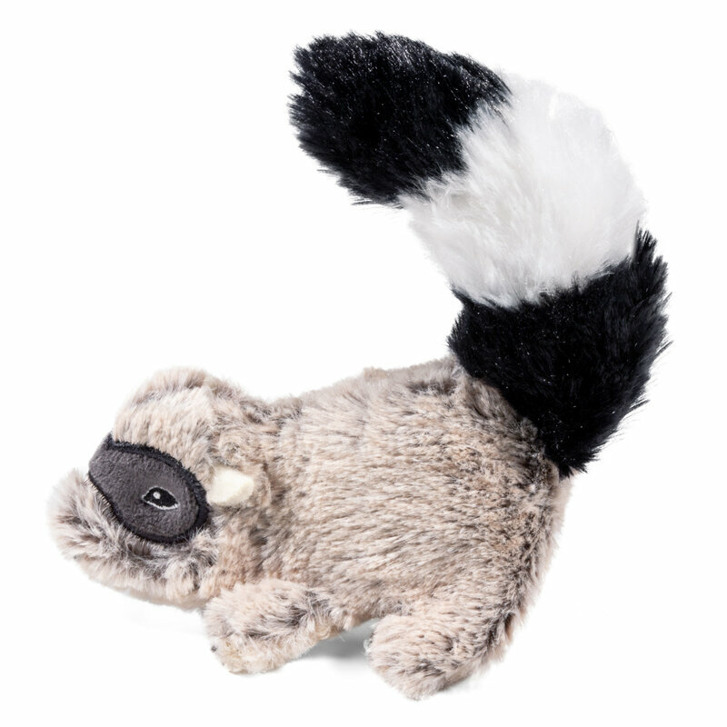 Игрушка для собак GiGwi Plush Friendz Енот (75307), бежевый/черный/белый, 1шт.