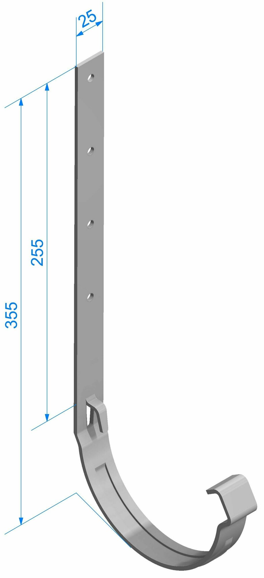 Кронштейн желоба Docke LUX для водосточной системы, металл, графит, 30 шт. — фото 1