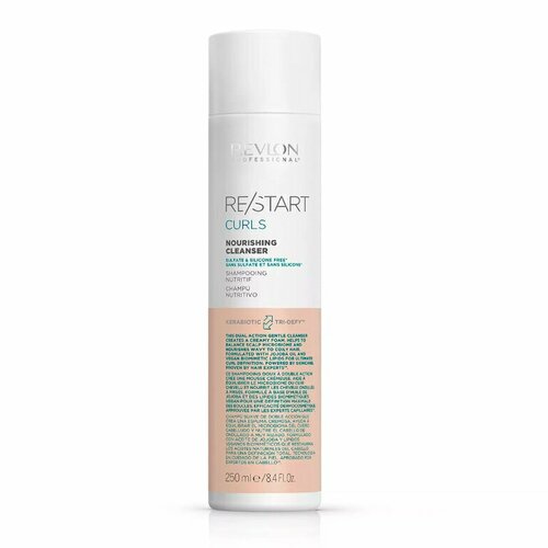 Питательный шампунь для вьющихся волос 250 мл REVLON Restart Curls Nourishing Cleanser 250 мл rp restart purple cleanser укрепляющий фиолетовый шампунь 250 мл