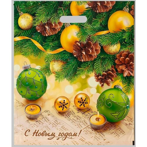 Пакет Новогодняя увертюра полиэтиленовый с вырубной ручкой 47 х 40 см 45 мкм 1334₽